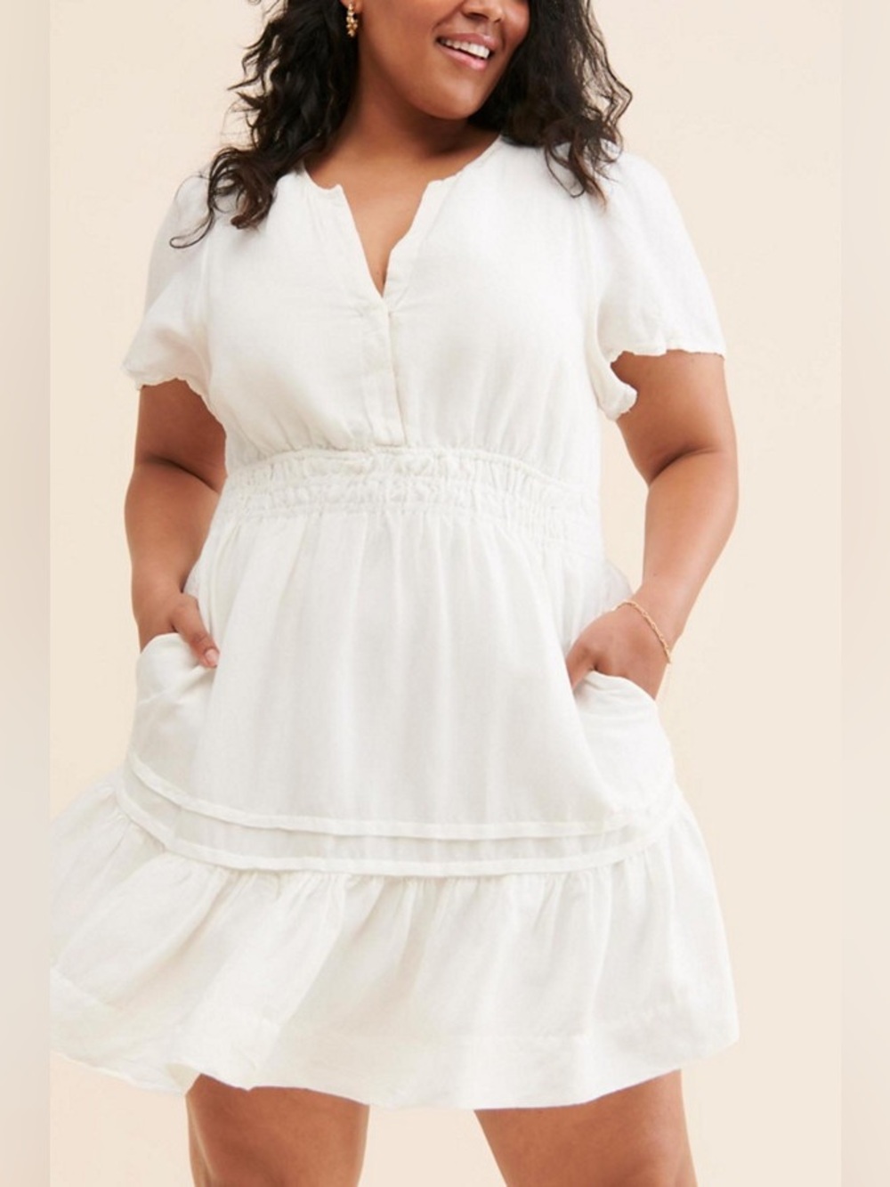 Anthropologie The Somerset Linen Mini Dress - Picture 2 of 3